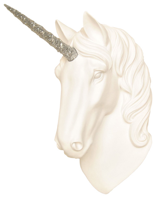 The Stirling Faux Taxidermy Unicorn Head White With