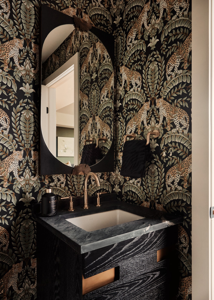 Example of a trendy powder room design in Nashville