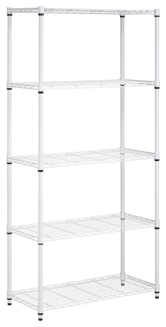 Honey Can Do 5 Tier White Storage Shelves 200 Lbs Contemporary Honey Can Do 5 Tier White Storage Shelves 200 Lbs Contemporary Utility By Bisonoffice