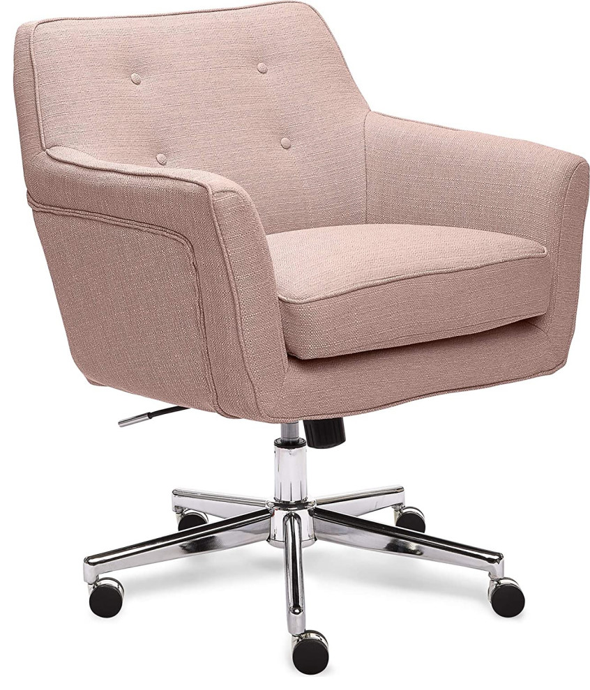 Contemporary Office Chair, Chrome Base & Padded Memory Foam Seat