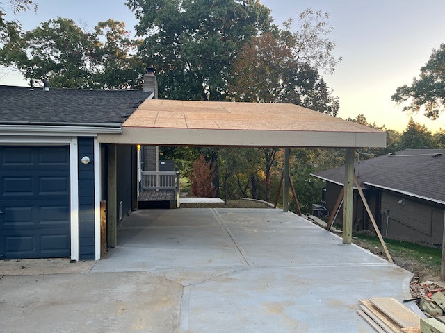 Carport Build & Driveway Extension in Lake Waukomis, MO