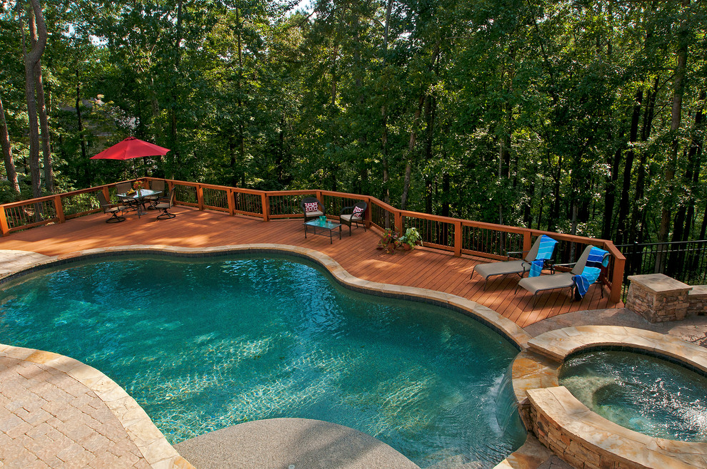 Pool - transitional backyard pool idea in Atlanta