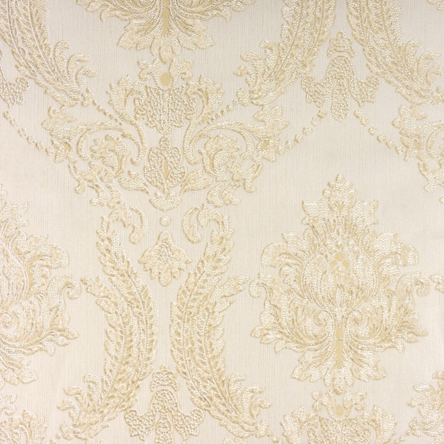 Maizey Neutral Damask Wallpaper Traditional Wallpaper by Brewster Home Fashions Houzz