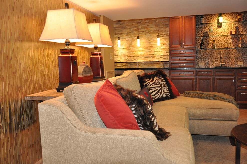 Example of a transitional basement design in Cincinnati