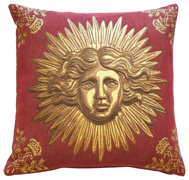 Pillow Decor - Sun King Red Tapestry Throw Pillow