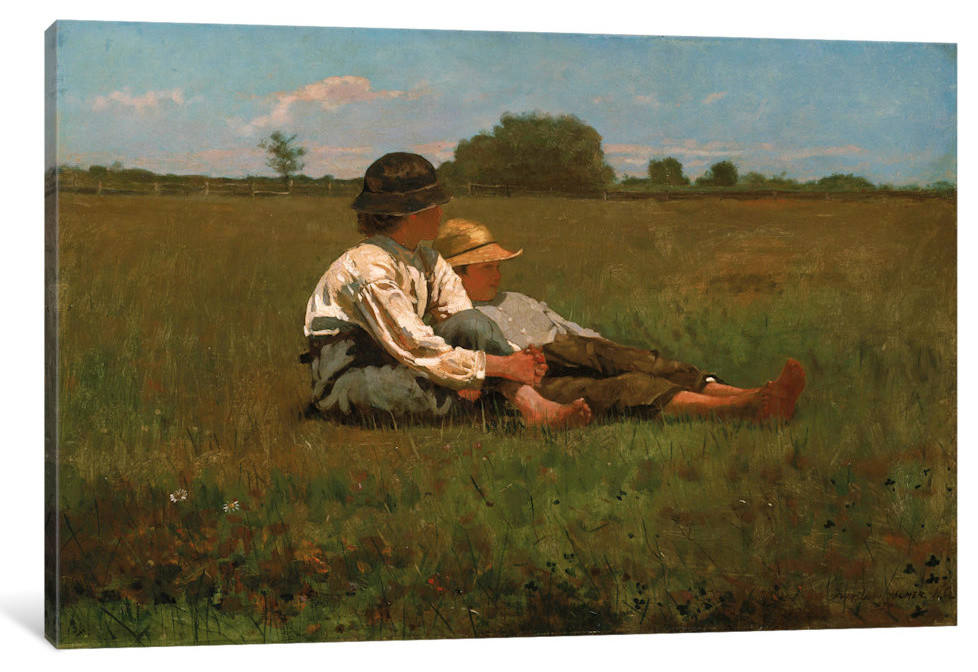 "Boys In a Pasture, 1874" by Winslow Homer, Canvas Print, 26x18"