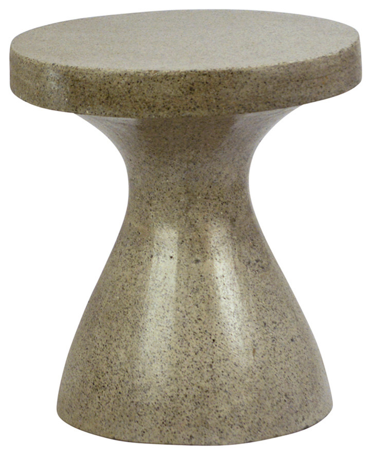 Hourglass Cement Side Table Transitional Outdoor Side Tables by