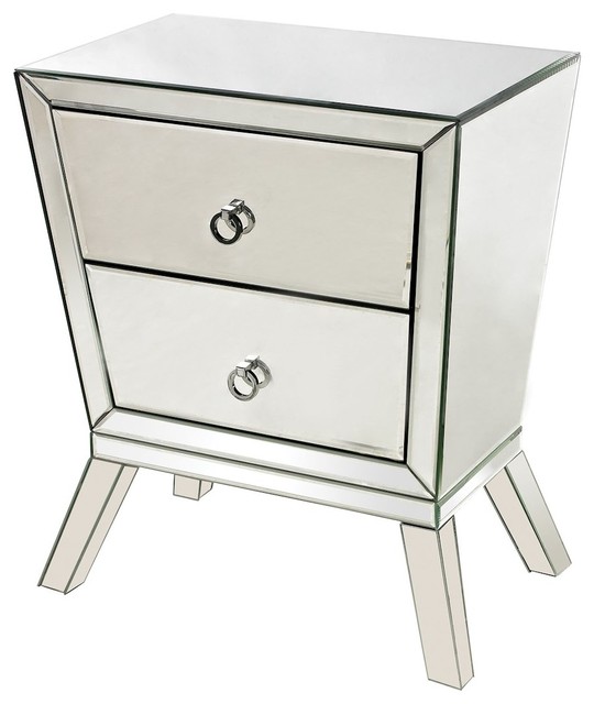 Thurso 2 Drawer Mirrored Side Cabinet