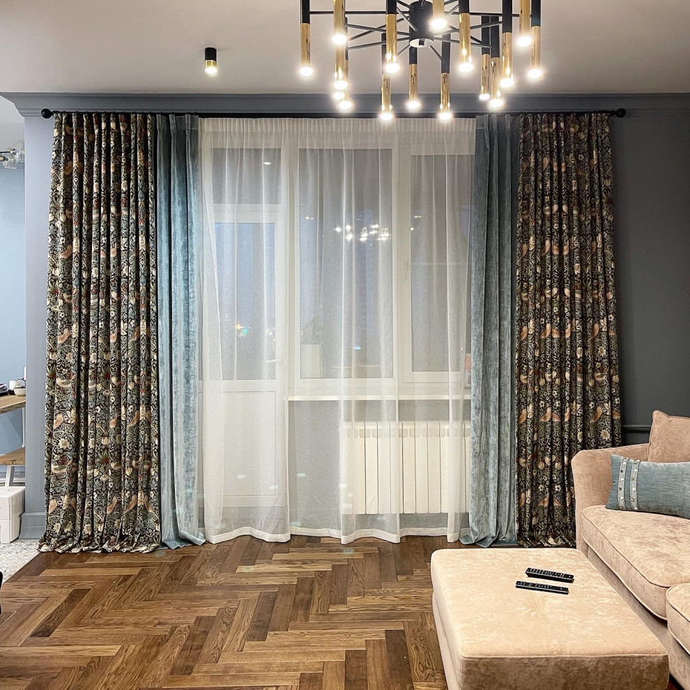 Текстильное оформление гостиной в Куркино