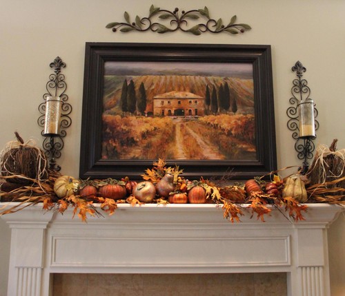 Living Room Fall Mantle
