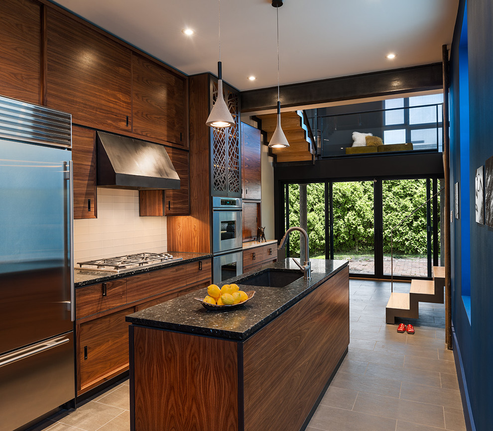 Photo of a contemporary kitchen in Philadelphia with stainless steel appliances.