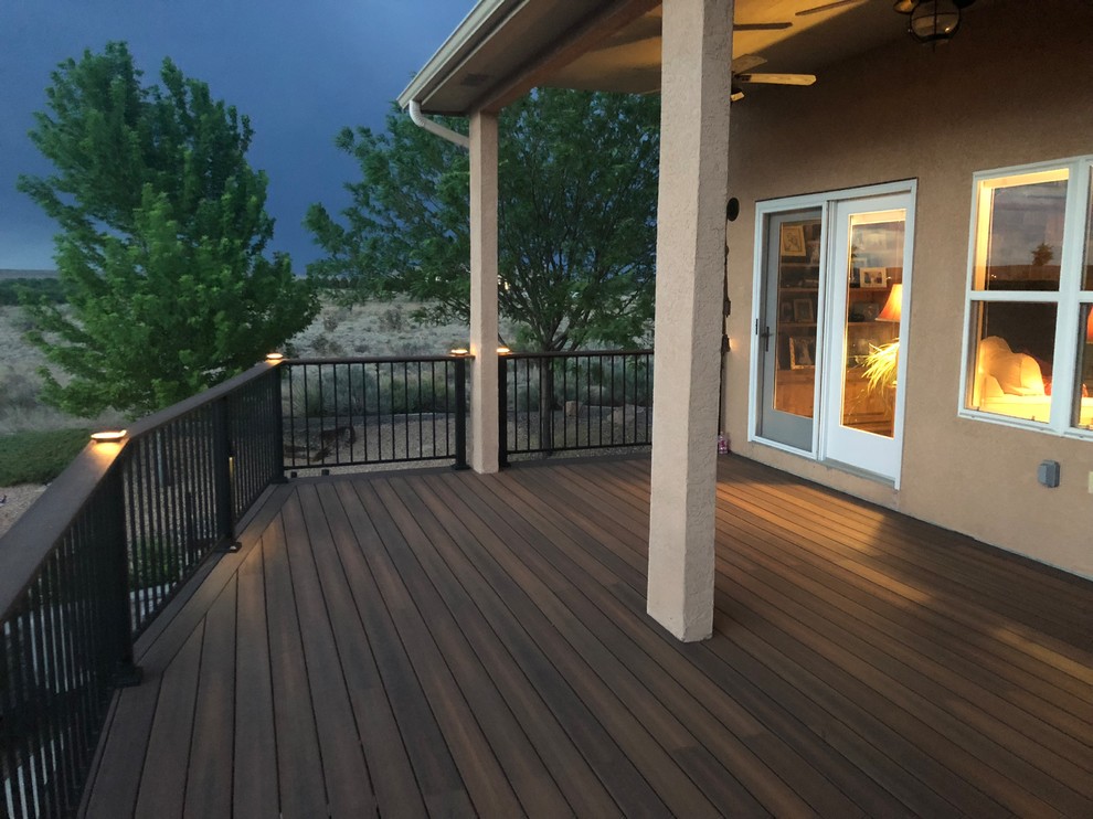 Deck - large transitional backyard deck idea in Denver