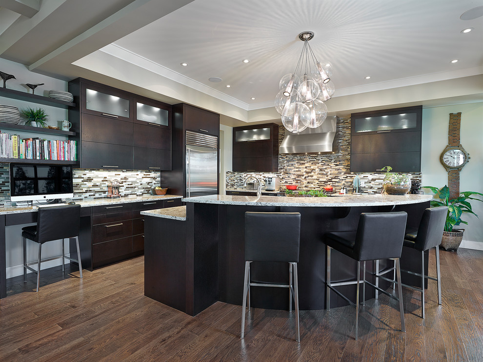 Example of a trendy kitchen design in Edmonton