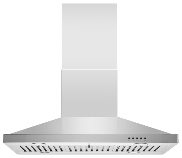 Blue Ocean 36" RH02I Stainless Steel Island Mount Kitchen Range Hood, 760 CFM Contemporary