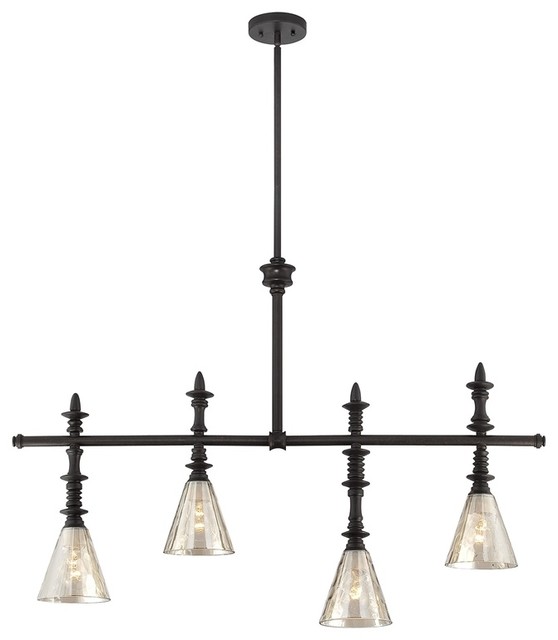 Darian 4Light Island Light, Oiled Bronze Traditional Kitchen