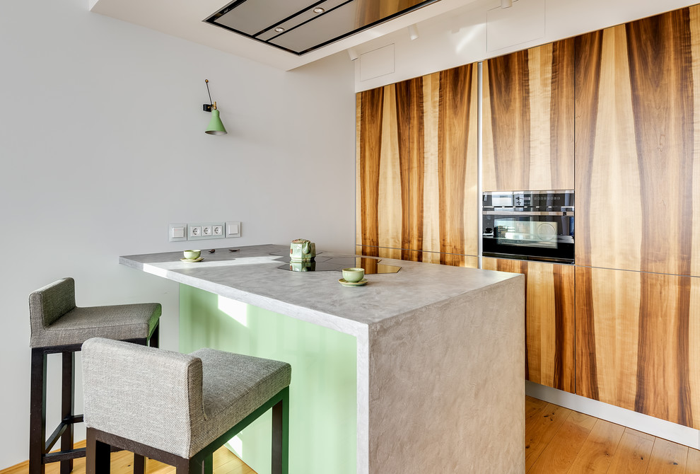 Современная кухня - декоративный бетон и мореный грисард