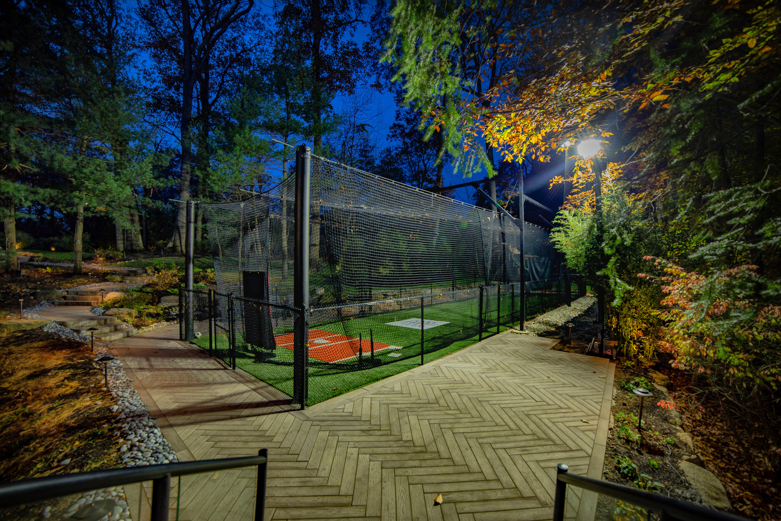 Backyard patio and lighting