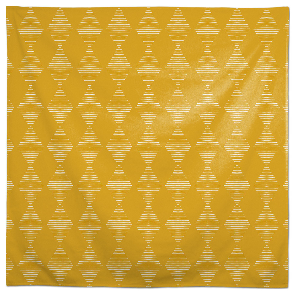Line Diamonds Yellow 58x58 Tablecloth