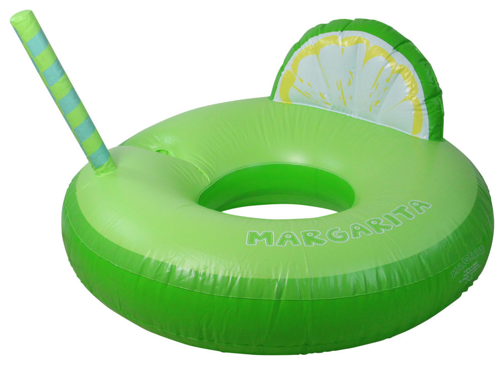 Inflatable Green Margarita Lime Wedge Swimming Pool Float 41" Modern