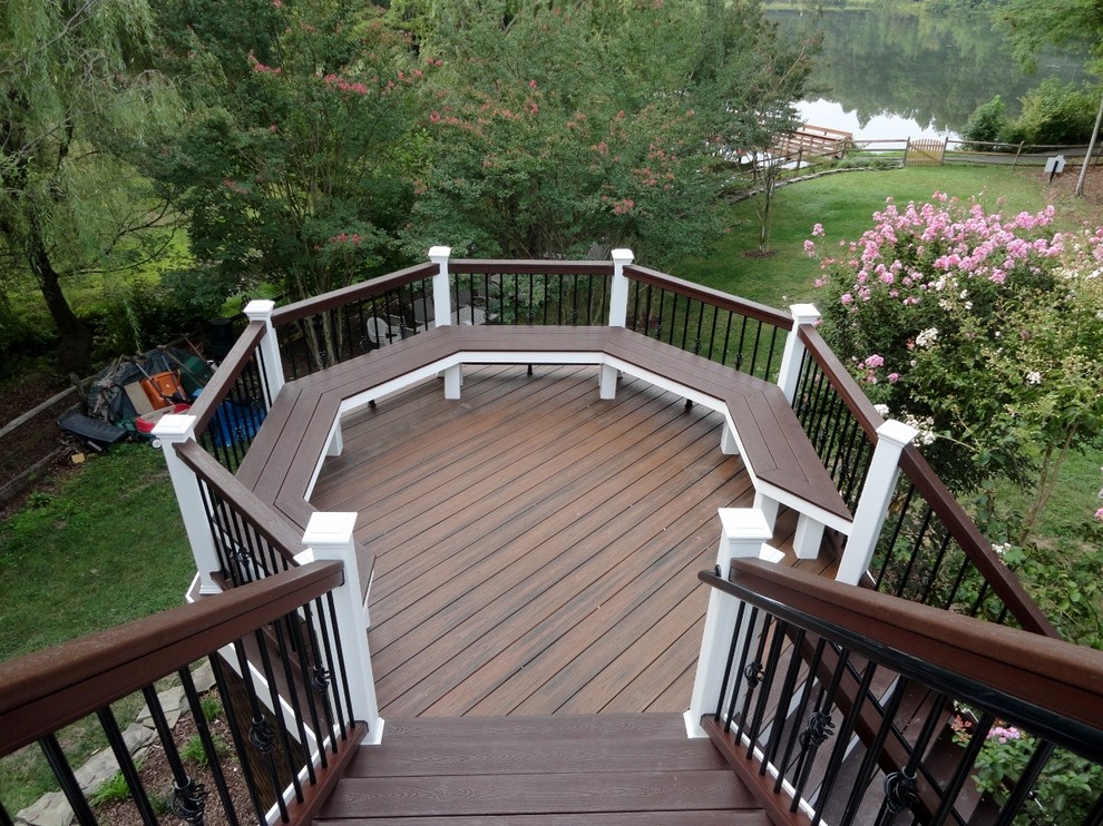 Inspiration for a large contemporary backyard deck in DC Metro with no cover.