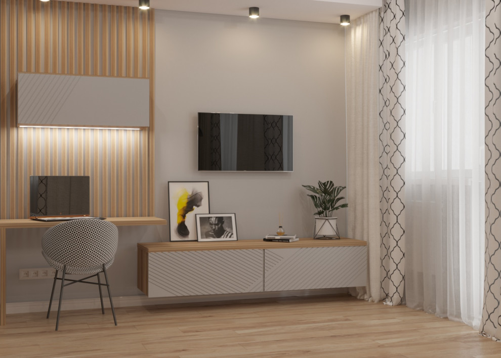 Визуализация гостиной и спальни