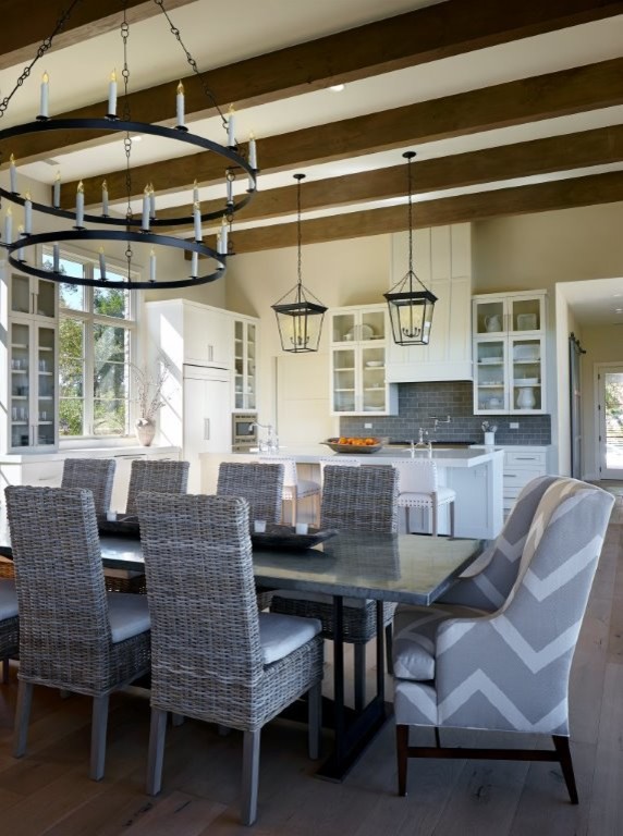 Inspiration for a transitional dining room in Austin.