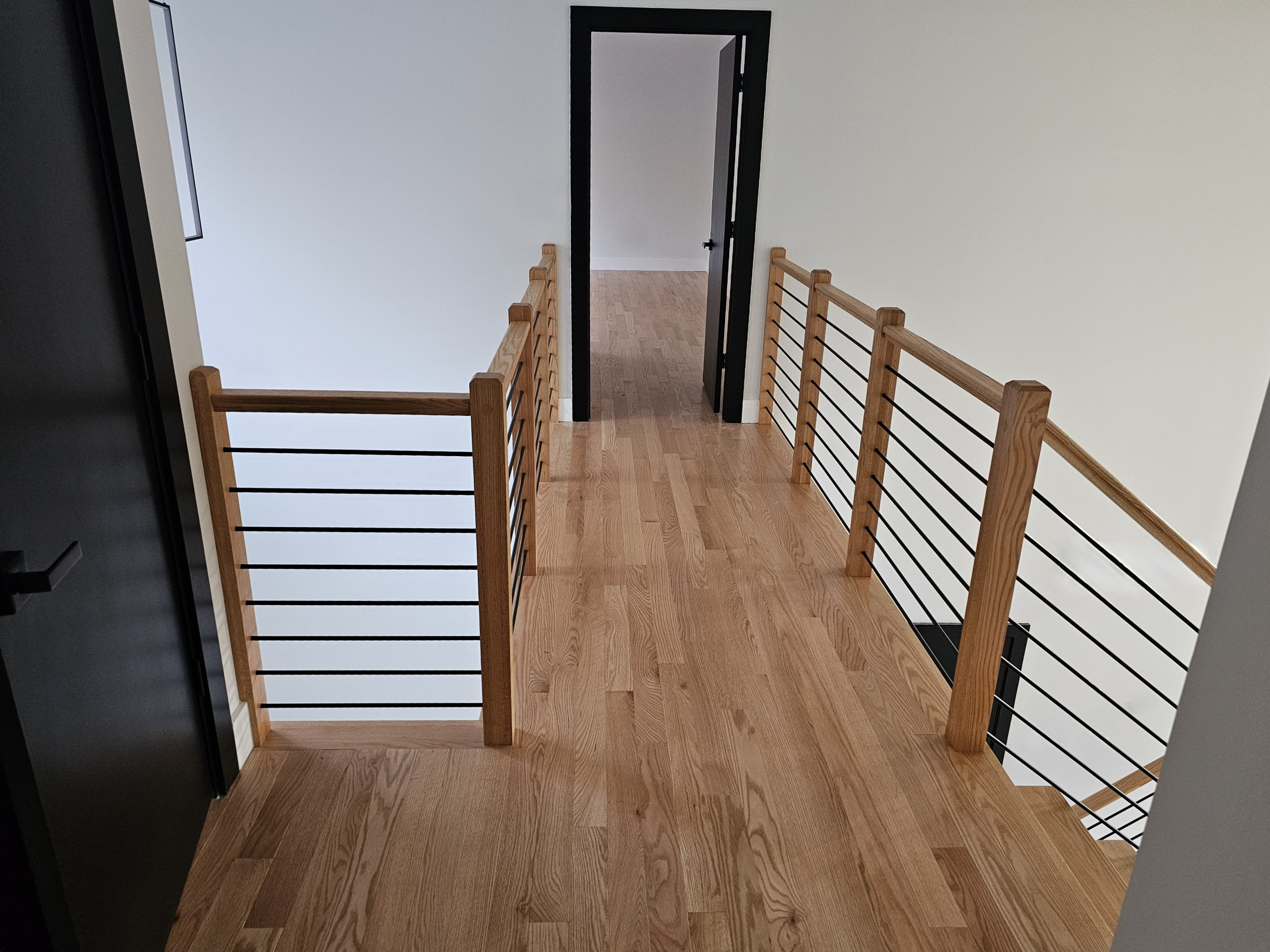 143_Modern Floating Red Oak and Metal Staircase, Sterling, VA