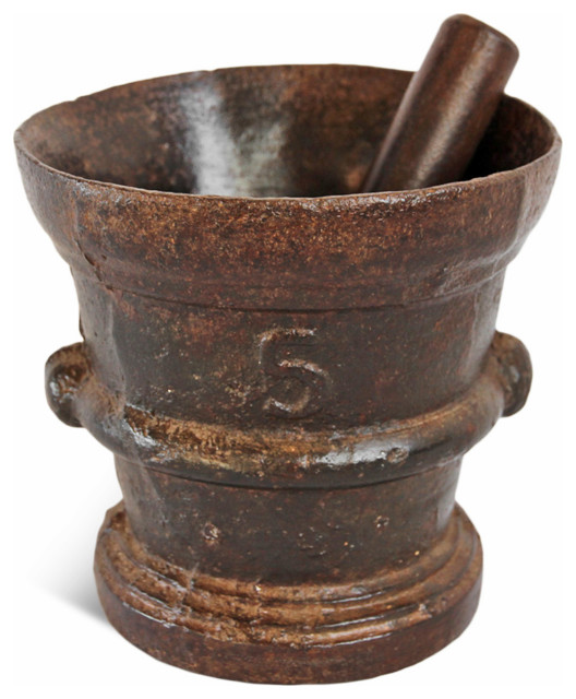 Consigned Antique Cast Iron Mortar & Pestle Southwestern Mortar And