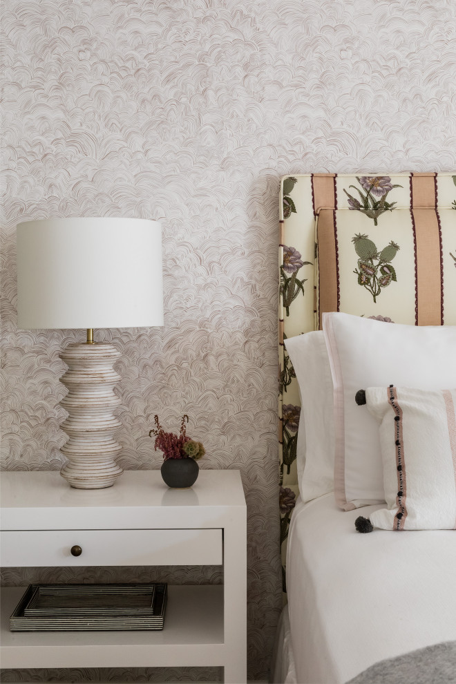 Example of a transitional guest bedroom design in Boston