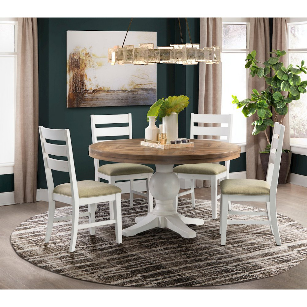 Picket House Furnishings Barrett Round Standard Height Dining Table Contemporary Area Rugs