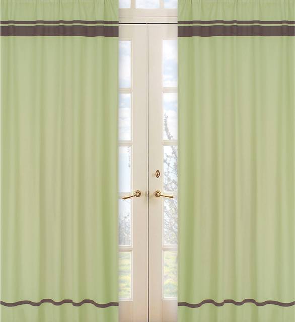Green and Brown Hotel 84-inch Curtain Panel Pair