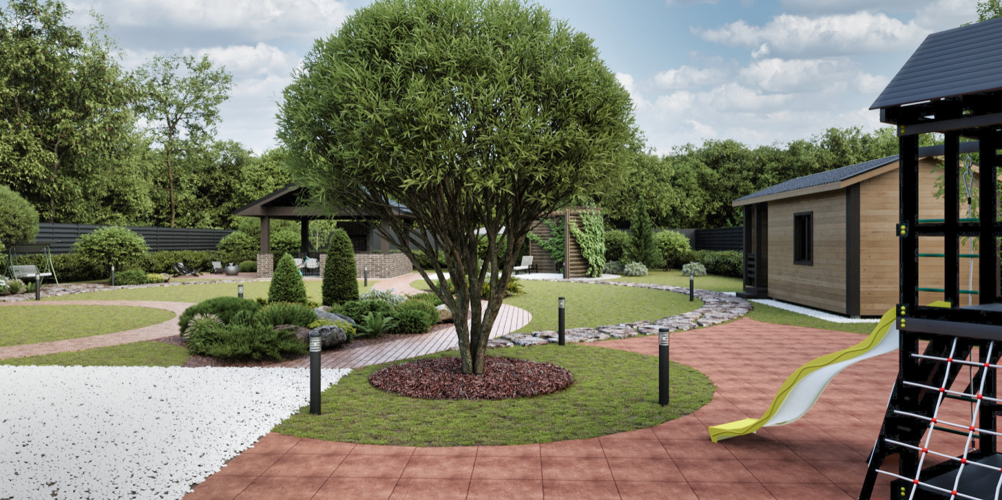 Ландшафтный дизайн в КП "Изумрудный"