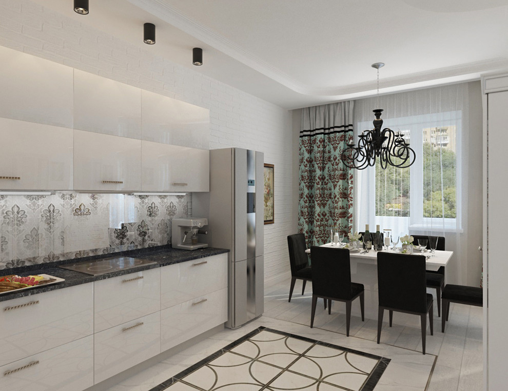 черно-белая гостиная