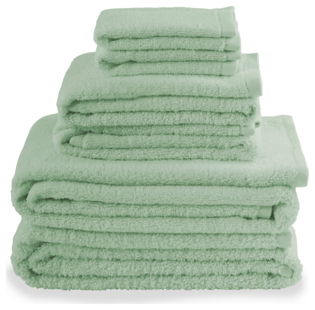 6 Pc Portofino Seafoam Green Bath Ensemble Set Farmhouse Bath