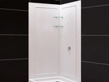 DreamLine DL-6044C-01 36 in. x 36 in. x 76 3/4 in. H Slimline Neo-Angle Shower Base and QWALL-4 Acrylic Backwall Kit White