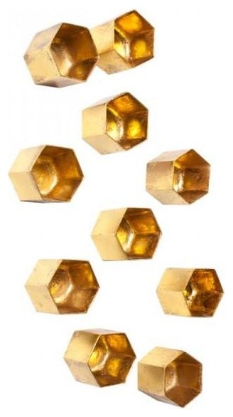 Beehive Wall Decor Set Of 10 Gold Beehive Wall Decor Set Of 10 Gold