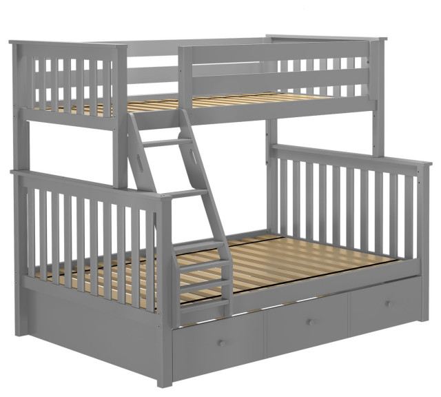 Plank+Beam Twin over Full Bunk Bed with Trundle - Transitional - Bunk ...