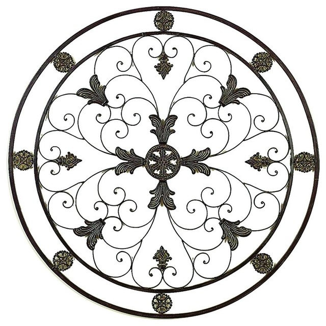 Metal Circle Wall Decor victorian circular medallion wall decor - mediterranean - metal Metal Circle Wall Decor victorian circular medallion wall decor - mediterranean - metal