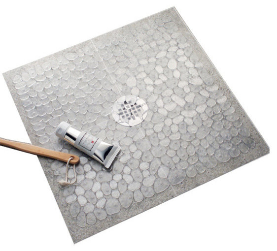 iDesign Pebblz NonSlip Suction Bath Mat for Shower, Bathtub, Square