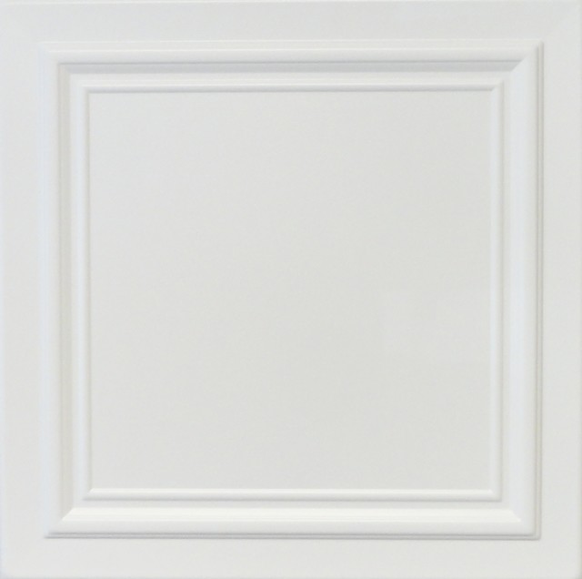 Ceiling Tile, Styrofoam, Glue Up, 20x20 - R24 Stratford - Plain White
