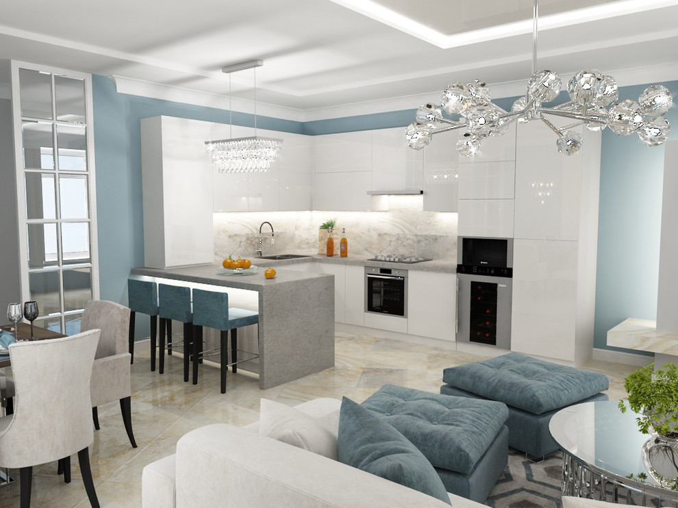 Гостиная-кухня  Современная классика