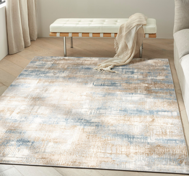 Calvin Klein Ck950 Rush Ck951 Area Rug, Blue/Beige, 4'x6