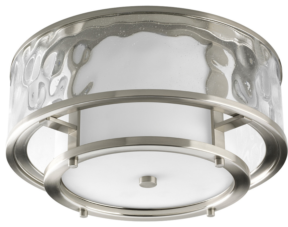 2-Light Flush Mount, Brushed Nickel