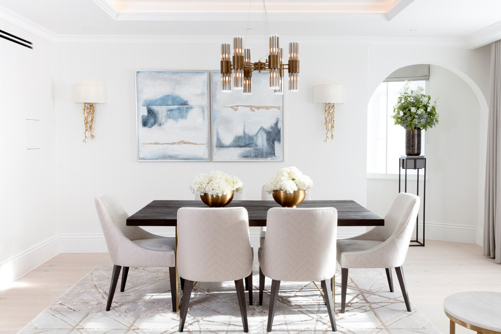 Inspiration for a transitional dining room in London.