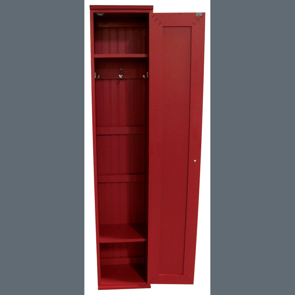 Entryway Locker Cabinet, Red