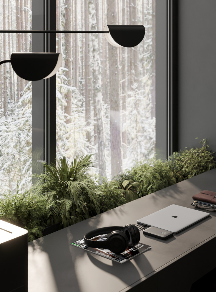 Темный минимализм в коттедже