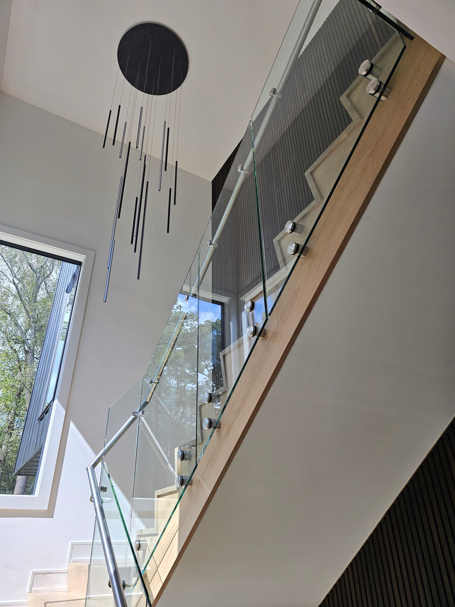 129_White Oak Slanted Riser Modern Stair, Mclean, VA 22102