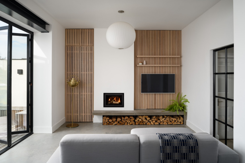 This is an example of a contemporary living room in Edinburgh.