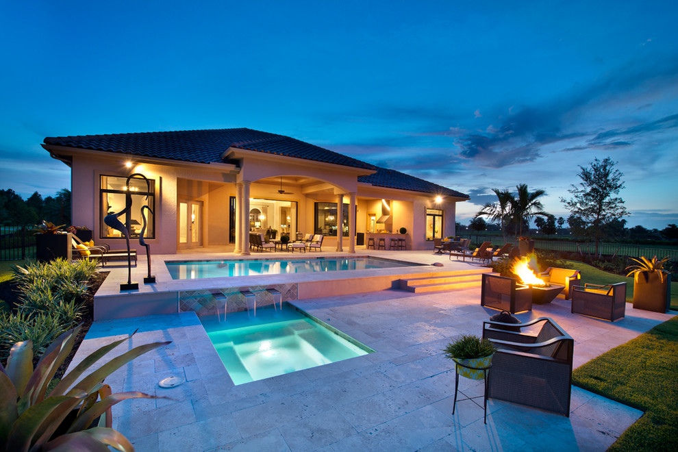 Inspiration for a transitional pool remodel in Miami