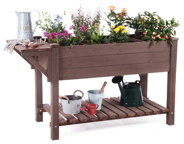 Elevated Garden Bed, 8 Dividers With Inner Linen, Extra Side